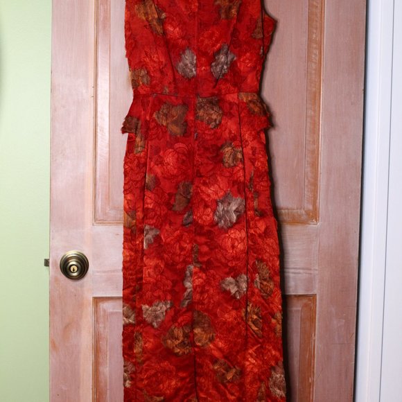 Custom Made-1960's Vintage Gown & Clutch - Picture 4 of 14